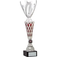 Silver Cup with Red Trim Trophy