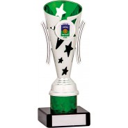 Silver and Green Star Flute Trophy