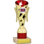 Gold and Red Star Flute Trophy