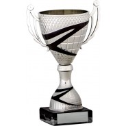 Silver Cup with Black Stripe Detail