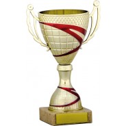 Gold Cup with Red Stripe Detail