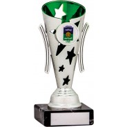 Silver and Green Star Flute Trophy