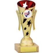 Gold and Red Star Flute Trophy