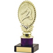 Gold Dance Trophy on Purple Tower