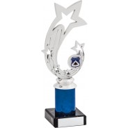 Silver and Blue Tower Trophy
