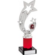Silver and Red Tower Trophy
