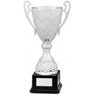 Silver Presentation Cup with Handles on Black Base