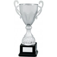 Silver Presentation Cup with Handles on Black Base