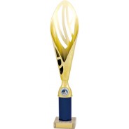 Gold and Blue Fluted Tower