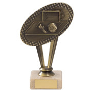 Antique Gold Metal Football Trophy On Marble Base