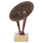 Antique Bronze Metal Football Trophy On Marble Base