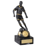 Antique Silver Footballer On Marble Base Trophy