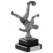 Overhead Kick Footballer Trophy On Marble Base