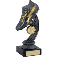 Flash Black Football Boot on Marble Base