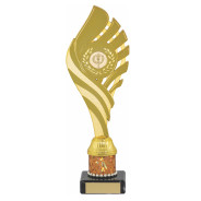 Gold Flame Award on Black Marble Base