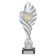 Silver Flame Award on Black Marble Base