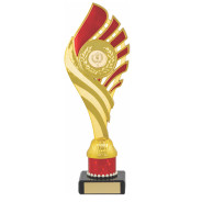 Gold and Red Flame Award on Black Marble Base