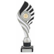 Silver and Black Flame Award on Black Marble Base