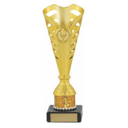Gold Flute on Black Marble Base