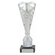 Silver Flute on Black Marble Base