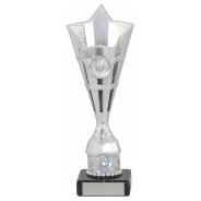 Silver Star Flute on Black Marble Base
