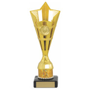 Gold Star Flute on Black Marble Base