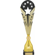 Black and Gold Multi-Star Flute Award on Black Marble Base