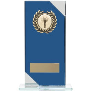 Glass Plaque in Blue and Clear