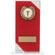 Glass Plaque in Red and Clear 