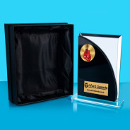 Boxing Black/Mirrored Glass Plaque