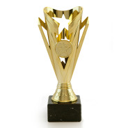 Gold Plastic Cup with Centre Holder on Black Marble Base