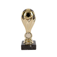 Metallic Gold Football Tower on Black Marble Base