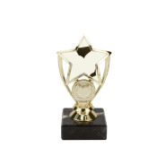 Gold Star Trophy with Centre Holder on Black Marble Base 