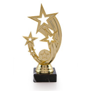 Gold Star Tower Trophy with Centre Holder on Black Marble Base