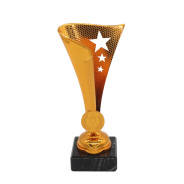 Bronze Star Flame Cup with Centre Holder on Marble Base