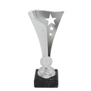 Silver Star Flame Cup with Centre Holder on Marble Base