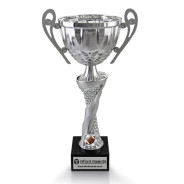 American Football Silver Cup with Handles on Marble Base