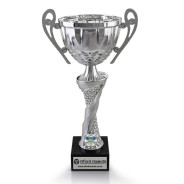 Badminton Silver Cup with Handles on Marble Base