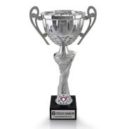 Baseball Silver Cup with Handles on Marble Base