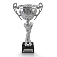 Bowls Silver Cup with Handles on Marble Base