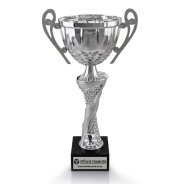 Hiking Silver Cup with Handles on Marble Base