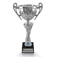 Sailing Silver Cup with Handles on Marble Base
