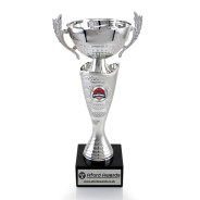 American Football Silver Cup with Handles on Marble Base