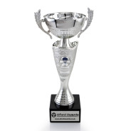 Badminton Silver Cup with Handles on Marble Base