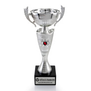 Boxing Silver Cup with Handles on Marble Base