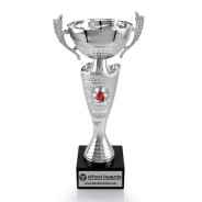 Boxing Silver Cup with Handles on Marble Base