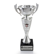 Rugby Silver Cup with Handles on Marble Base