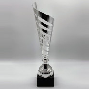 Large Silver Monza Metal Motorsport Cups Fluted Modern Cup FREE Engraving 