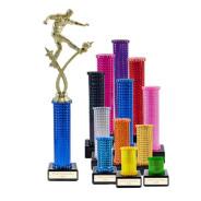 Icon Holographic Star Striker Footballer Column Trophy - Gold