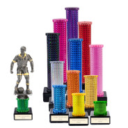 Icon Holographic Antique Silver Male Footballer Column Trophy